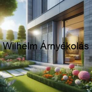 Árnyékolástechnikai eszközök, például redőnyök és napellenzők, egy modern családi ház ablakain.